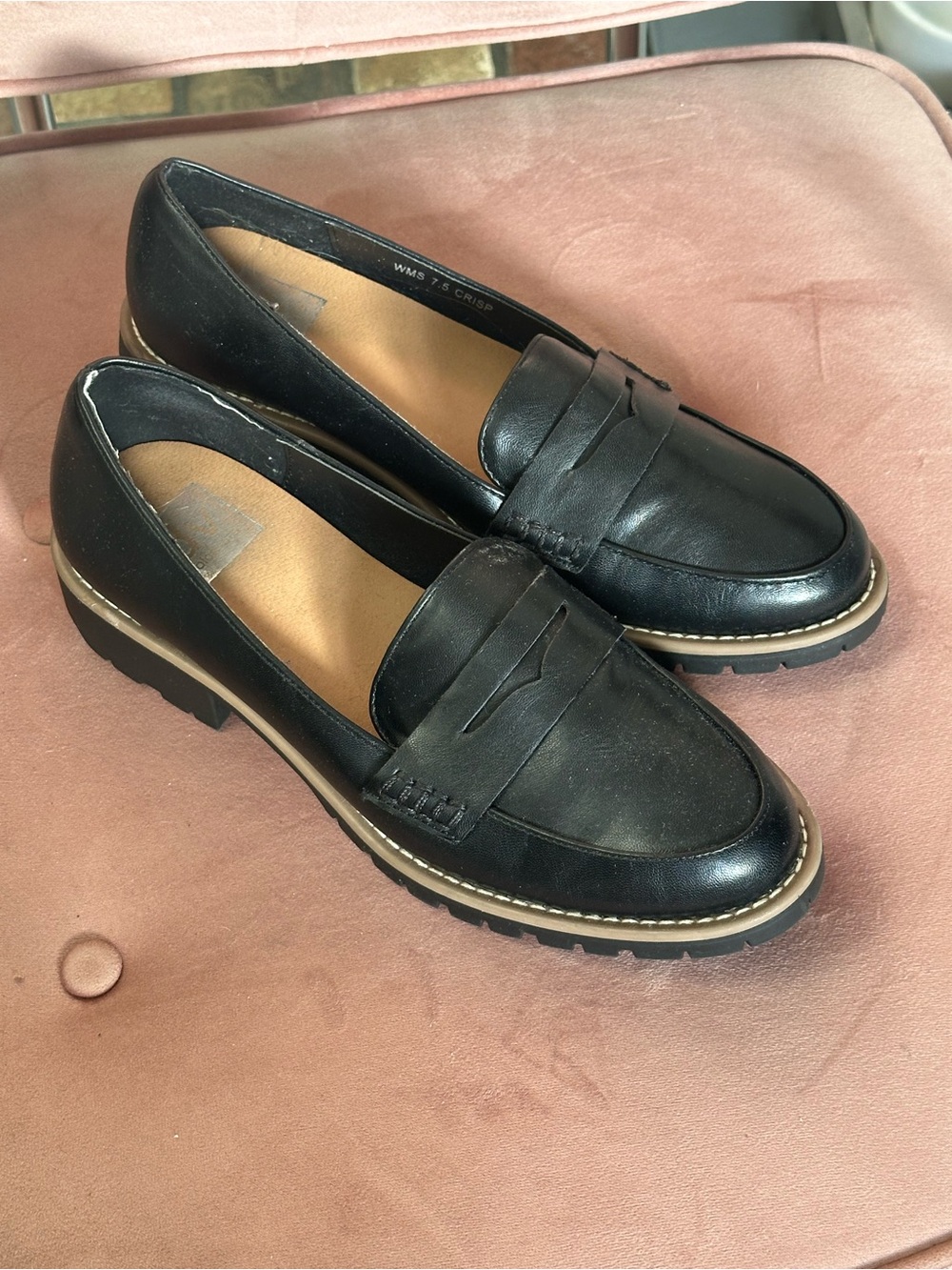 Dolce Vita Black Penny Loafers with Contrasting Trim